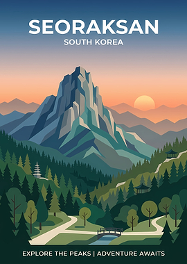 Seoraksan National Park Travel Poster