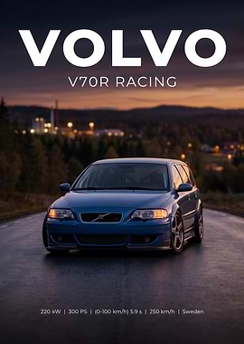 Volvo V70R Racing Poster