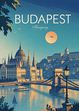 Budapest Hungary Travel Poster