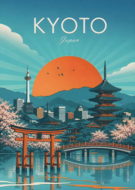 Kyoto Japan Travel Poster