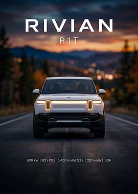 Rivian R1T Electric Truck Poster