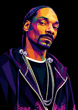 Snoop Dogg Low Poly Portrait