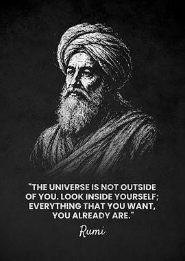 Rumi Universe Inspirational Quote Poster