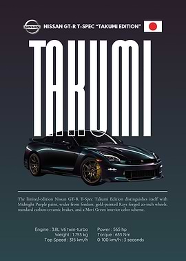 Nissan GT-R T-Spec Takumi Edition Poster