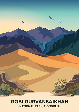 Gobi Gurvansaikhan National Park Travel Poster