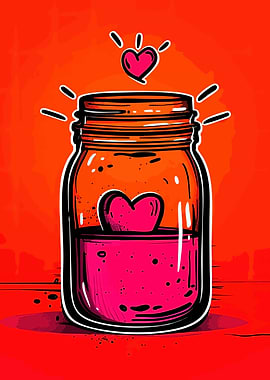 Pop Art Heart in a Jar