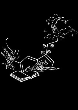 Serotonin Molecule Artistic Line Art