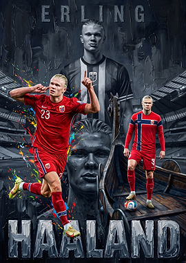 Erling Haaland Norway Football Poster