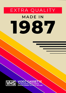 Vintage 1987 VHS Retro Poster