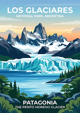 Los Glaciares National Park Travel Poster