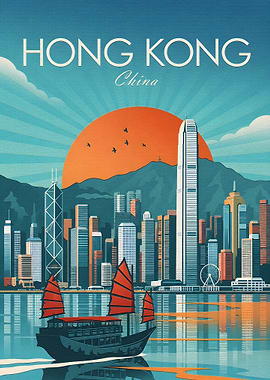Vintage Hong Kong Travel Poster