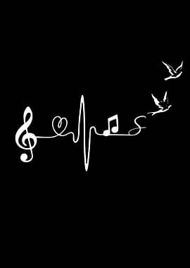 Music Heartbeat Line Art