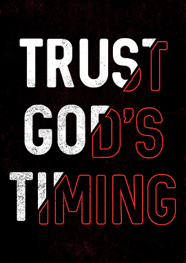 Trust God's Timing Motivational Typography Poster