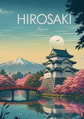 Hirosaki Japan Travel Poster