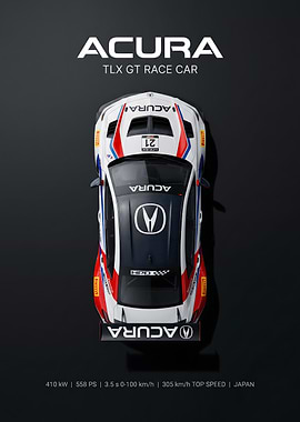 Acura TLX GT Race Car Poster