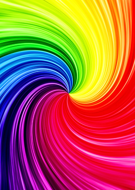 Vibrant Rainbow Spiral Abstract Background