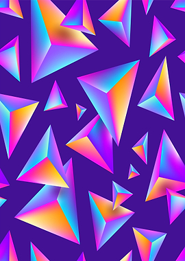 Vibrant Holographic Geometric Triangle Pattern