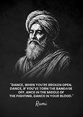 Rumi DANCE Quote Inspirational Poster