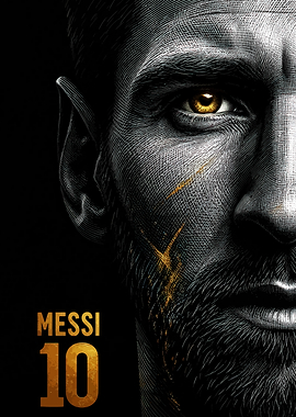 Lionel Messi Golden Eye Portrait