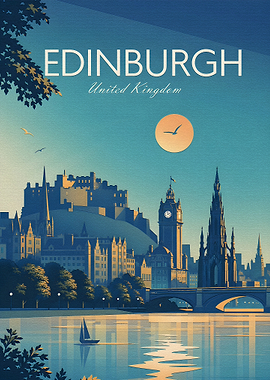 Vintage Travel Poster of Edinburgh