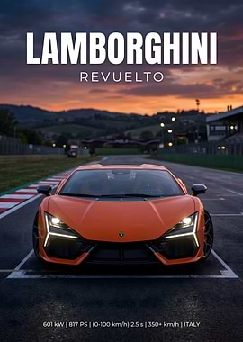 Lamborghini Revuelto on Racetrack