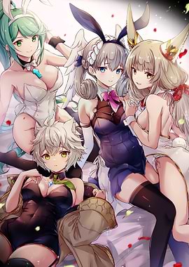 Anime Girls in Bunny Costumes