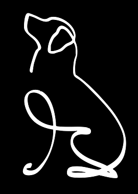 Minimalist Line Art Dog Silhouette