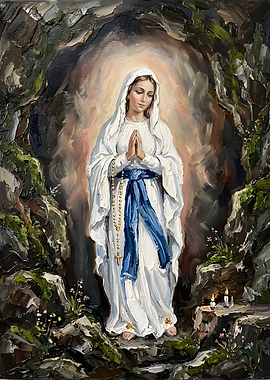 Oil Painting of Our Lady of Lourdes