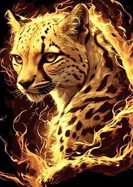 Fiery Cheetah Portrait