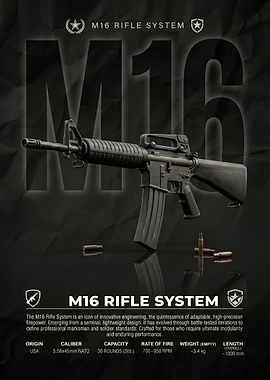 M16 Rifle System Technical Poster