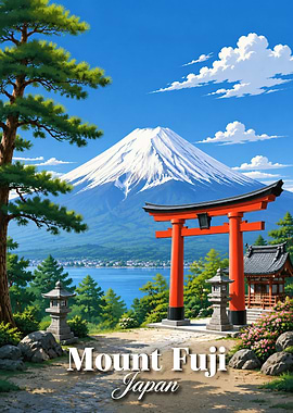 Mount Fuji and Torii Gate