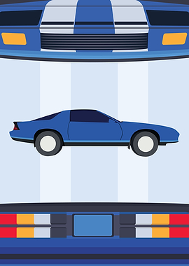 Minimalist Blue Muscle Car Poster