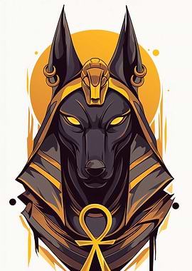 Anubis Egyptian God Digital Illustration