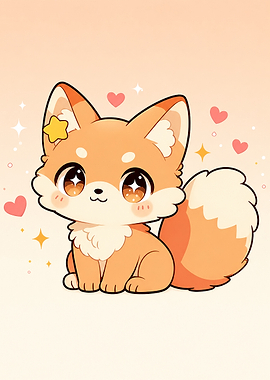 Cute Chibi Fox Illustration