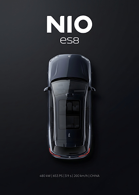 NIO ES8 Top View Poster
