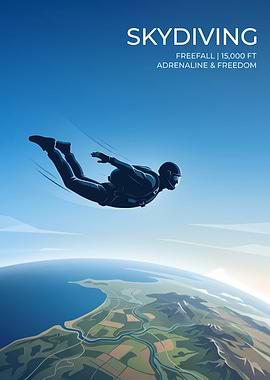 Skydiving Freefall Poster