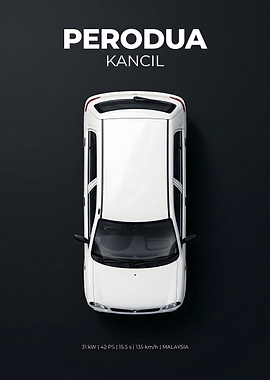 Perodua Kancil Top View Poster