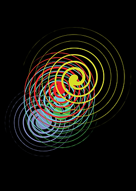 Colorful Overlapping Spiral Geometric Art