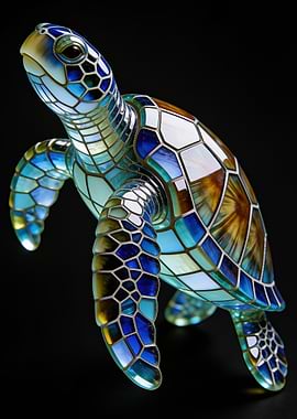 Stained Glass Sea Turtle