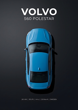 Volvo S60 Polestar Top View Poster