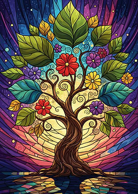 Stained Glass Tree of Life