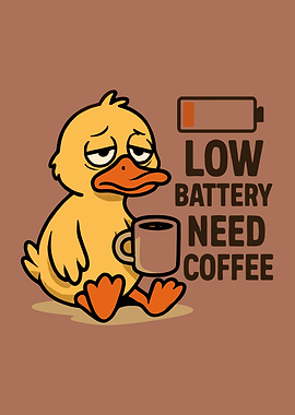 Tired Duck Needs Coffee