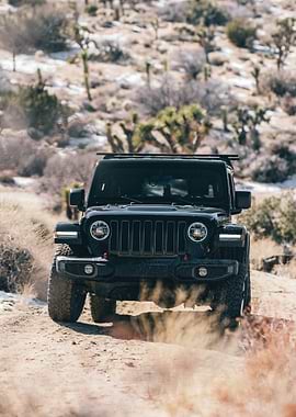 Black Jeep Wrangler Off-Roading