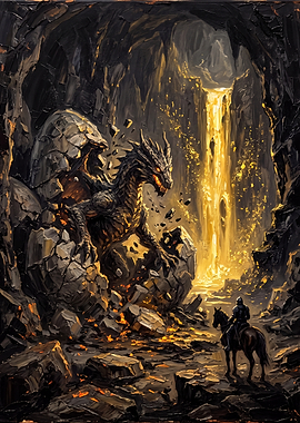 Dragon Hatching in Golden Cave