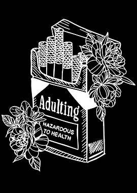 Adulting Hazardous to Health Cigarette Pack