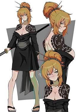 Anime Warrior Girl Character Sheet