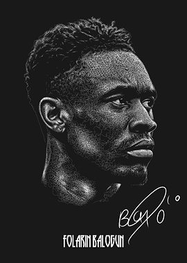 Folarin Balogun Scribble Art Portrait