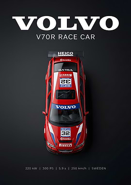 Volvo V70R Race Car Poster