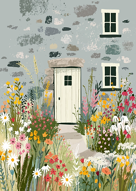 Cottage Garden with Wildflowers