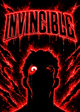 Invincible Red Silhouette Poster